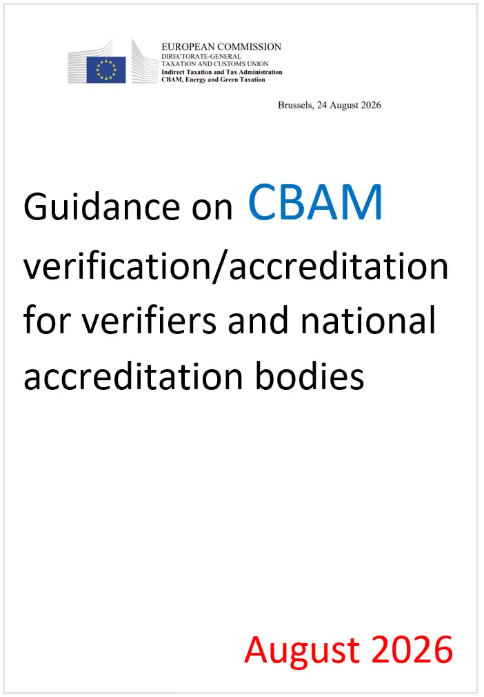 Guidance on CBAM verification and accreditation for verifiers and National Accreditation Bodies / 24 August 2026